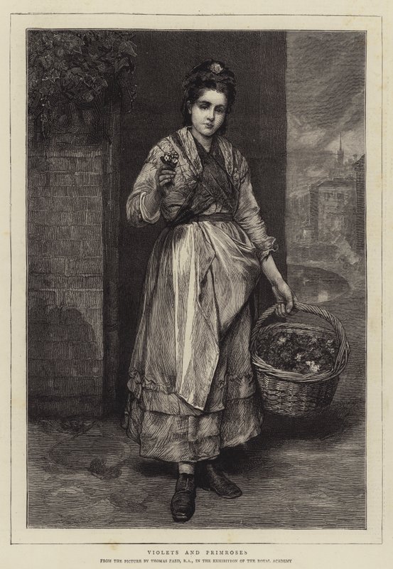 Ibolyák és primrózák alkotó: Thomas Faed