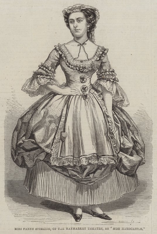 Miss Fanny Stirling, a Haymarket Színházból, mint Miss Hardcastle alkotó: Thomas Harrington Wilson