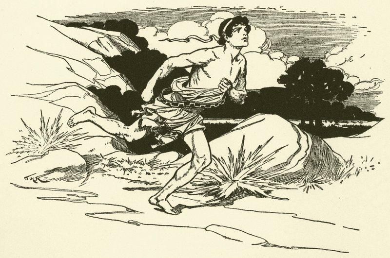 Híreket hoztam Marathonból (metszet) alkotó: Thomas Heath Robinson