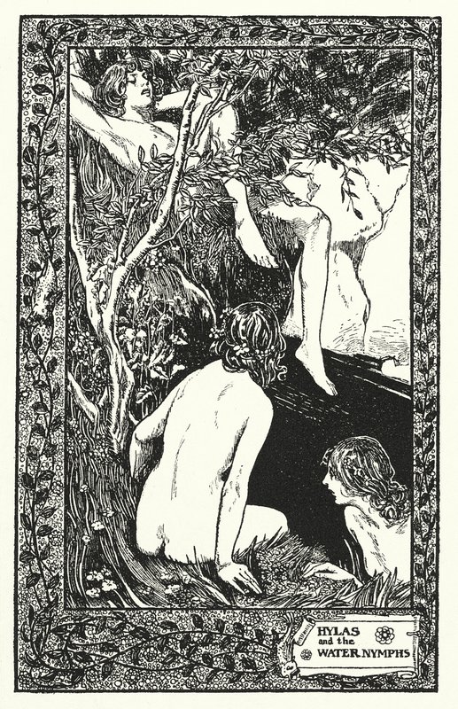 Hylas és a vízi nimfák (litográfia) alkotó: Thomas Heath Robinson