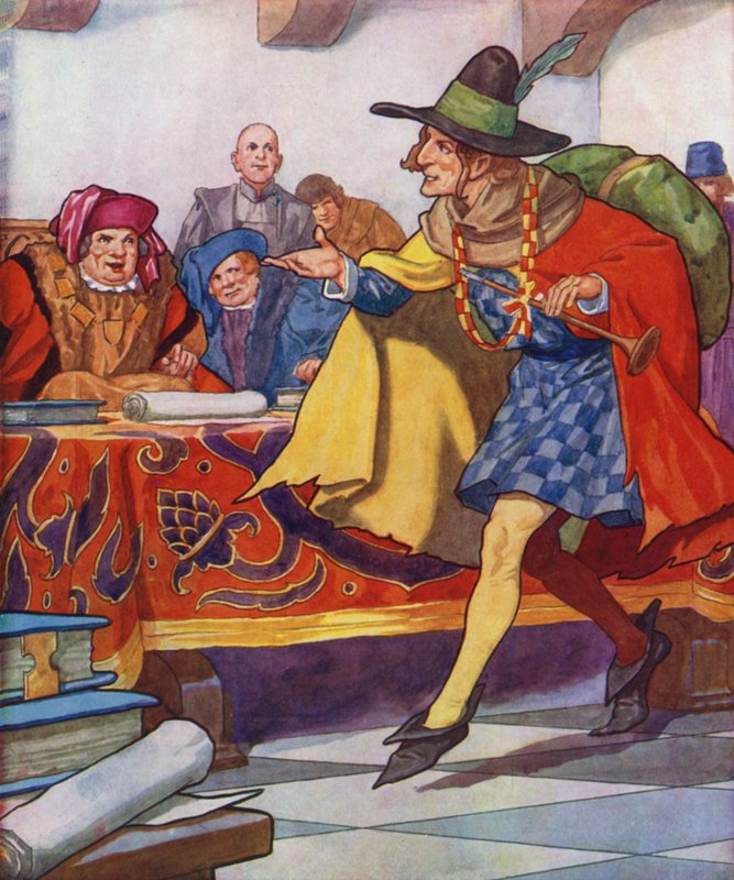 Illusztráció a Hamelini csőszhöz (színes litográfia) alkotó: Thomas Heath Robinson