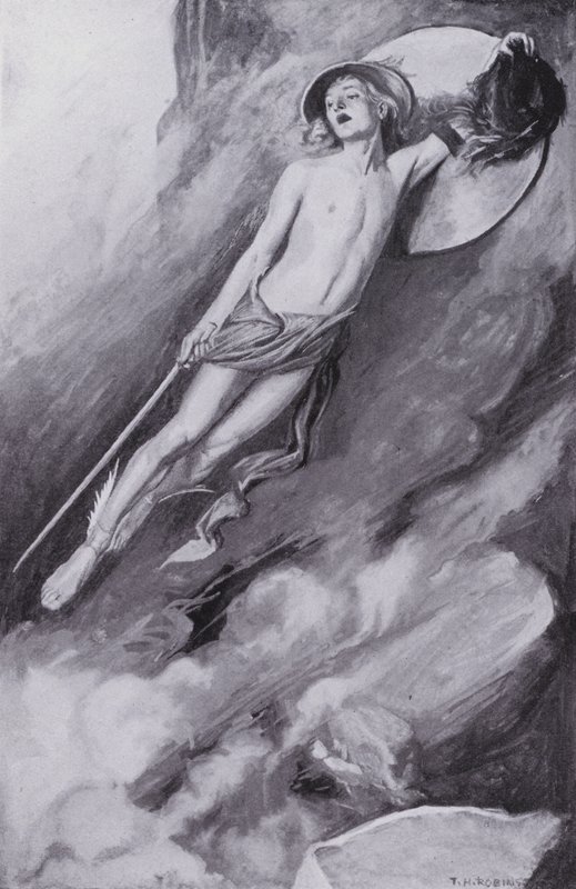 Perseus a levegőbe ugrott a magasba (litho) alkotó: Thomas Heath Robinson