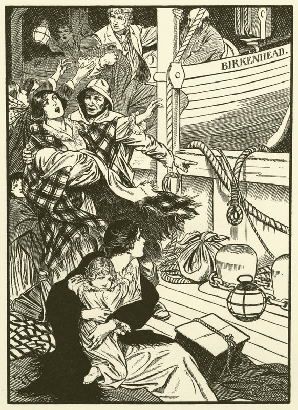 A nők és gyermekek megmentése (metszet) alkotó: Thomas Heath Robinson