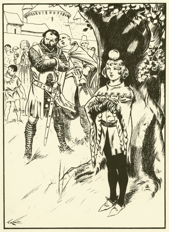 Tell fia és az alma (metszet) alkotó: Thomas Heath Robinson