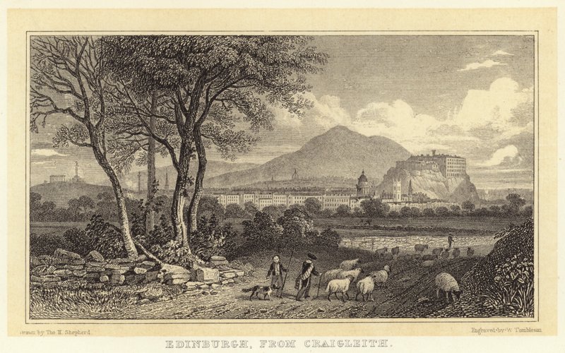 Edinburgh, Craigleithből (metszet) alkotó: Thomas Hosmer (after) Shepherd