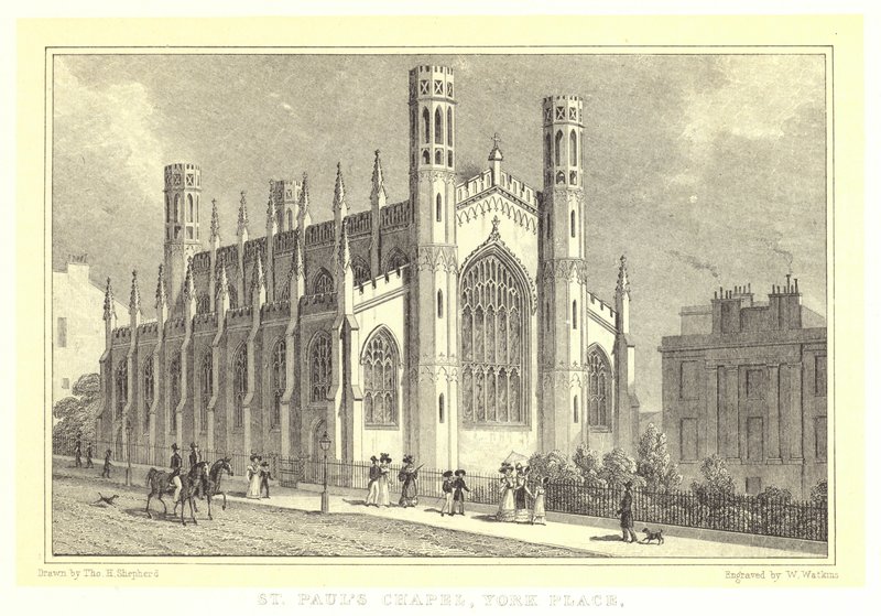 Szent Pál-kápolna, York Place (metszet) alkotó: Thomas Hosmer (after) Shepherd