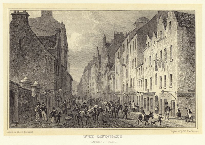 A Canongate nyugatra néz (metszet) alkotó: Thomas Hosmer (after) Shepherd