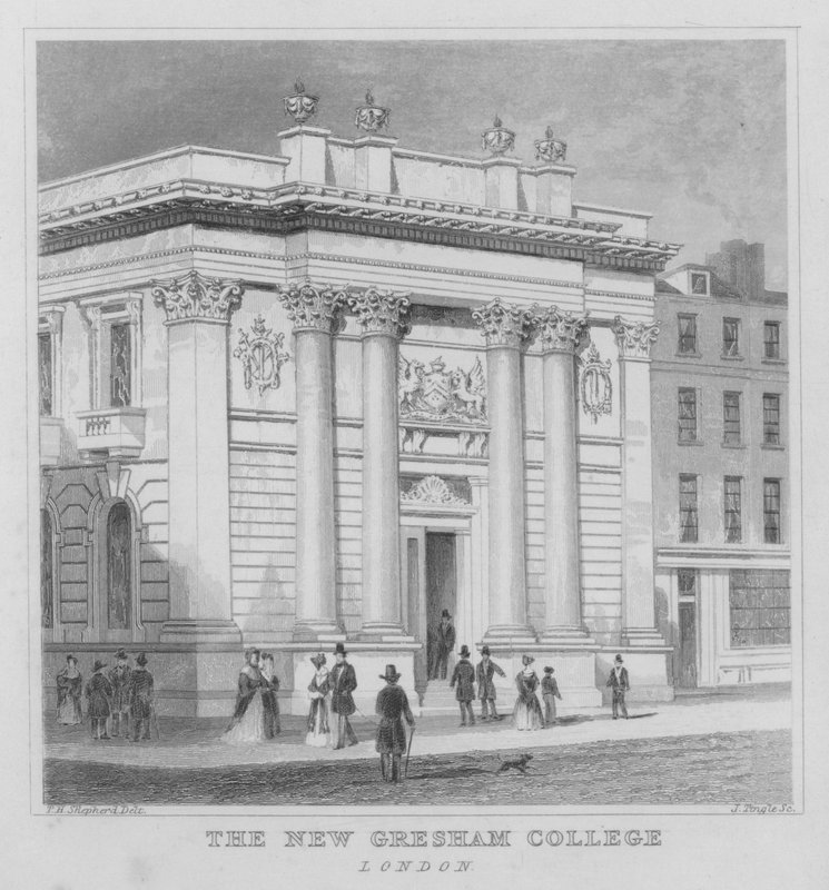 The New Gresham College, London (metszet) alkotó: Thomas Hosmer (after) Shepherd