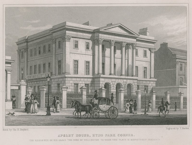 Apsley House, Hyde Park Corner, London, Wellington hercegének rezidenciája alkotó: Thomas Hosmer Shepherd
