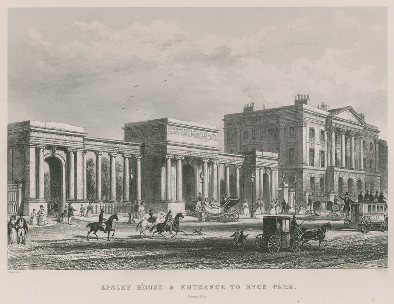 Apsley House és a Hyde Park bejárata alkotó: Thomas Hosmer Shepherd