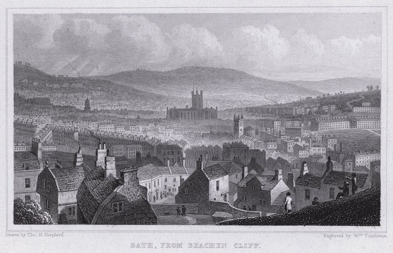Bath, Beachen Cliffről (metszet) alkotó: Thomas Hosmer Shepherd