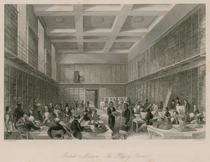 British Museum, The Reading Room alkotó: Thomas Hosmer Shepherd
