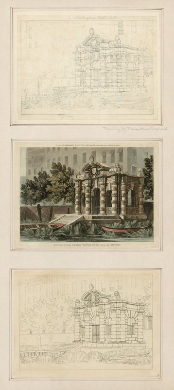 Buckingham lépcső Vízikapu, a folyó felől alkotó: Thomas Hosmer Shepherd