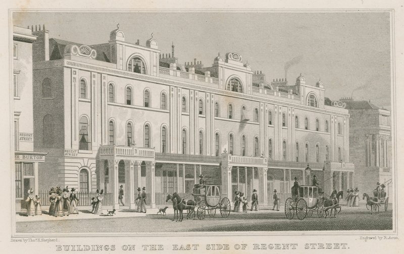 Épületek a londoni Regent Street keleti oldalán alkotó: Thomas Hosmer Shepherd