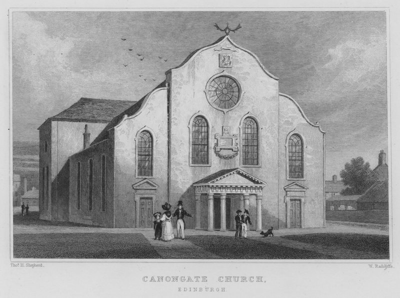 Canongate templom, Edinburgh (metszet) alkotó: Thomas Hosmer Shepherd