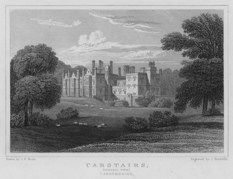 Carstairs, általános kilátás, Lanarkshire (metszet) alkotó: Thomas Hosmer Shepherd