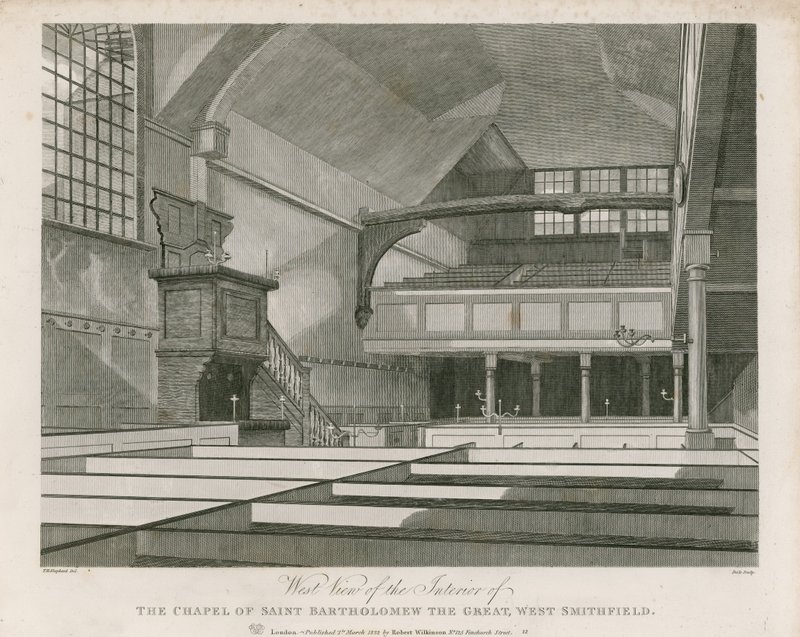 Nagy Szent Bertalan kápolna, West Smithfield alkotó: Thomas Hosmer Shepherd