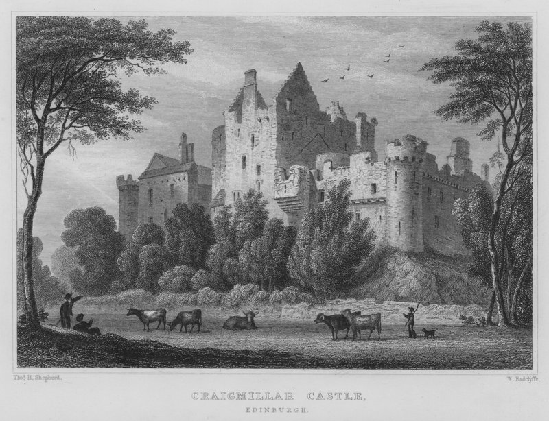 Craigmillar kastély, Edinburgh (metszet) alkotó: Thomas Hosmer Shepherd