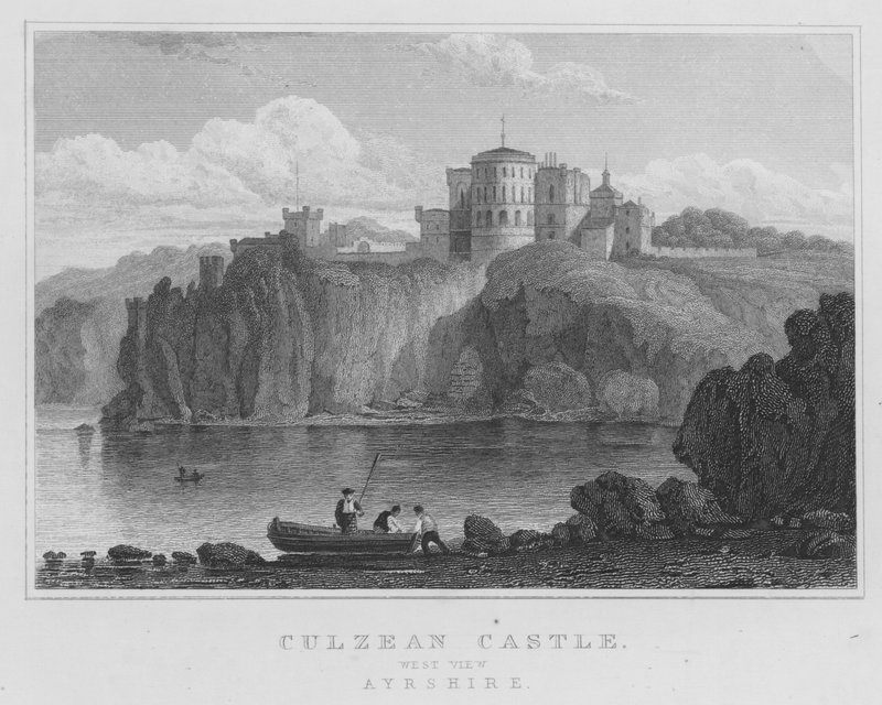 Culzean kastély, West View, Ayrshire (metszet) alkotó: Thomas Hosmer Shepherd