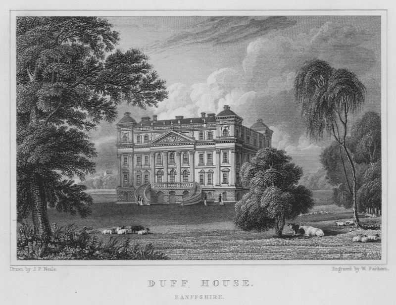 Duff House, Banffshire (metszet) alkotó: Thomas Hosmer Shepherd