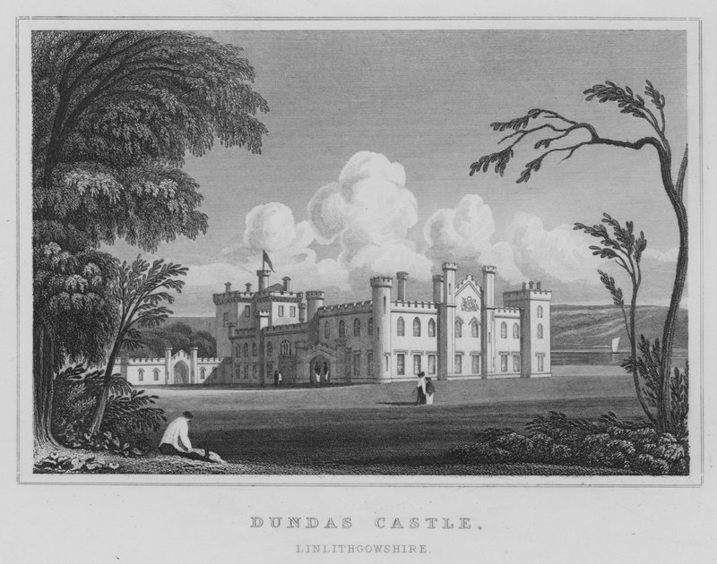 Dundas kastély, Linlithgowshire (metszet) alkotó: Thomas Hosmer Shepherd