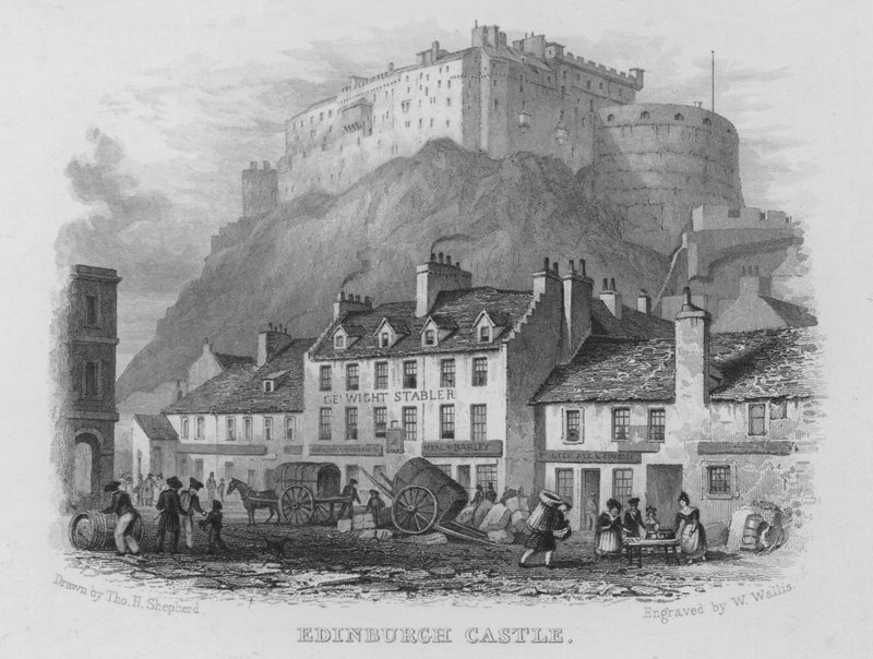 Edinburgh-i kastély (metszet) alkotó: Thomas Hosmer Shepherd