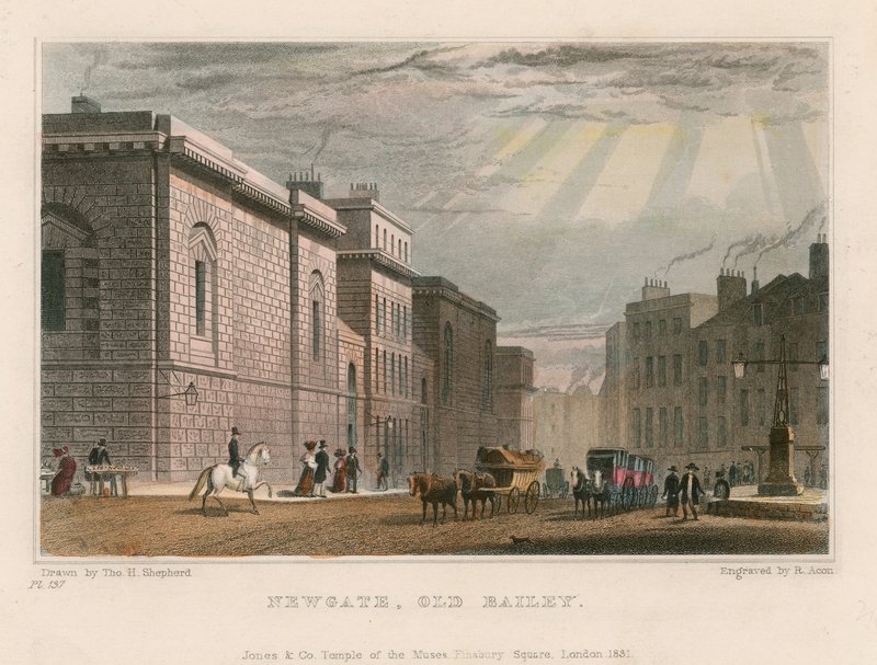 Az Old Bailey általános nézete alkotó: Thomas Hosmer Shepherd