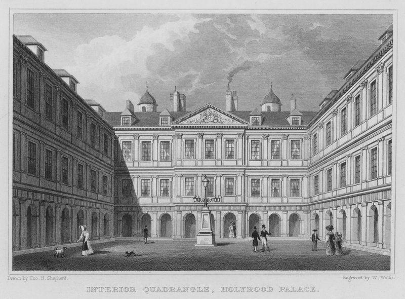 Belső négyszög, Holyrood palota (metszet) alkotó: Thomas Hosmer Shepherd