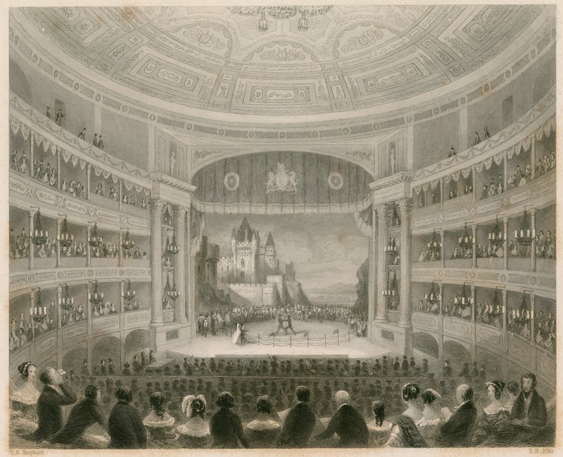 A londoni Drury Lane Színház belső képe alkotó: Thomas Hosmer Shepherd