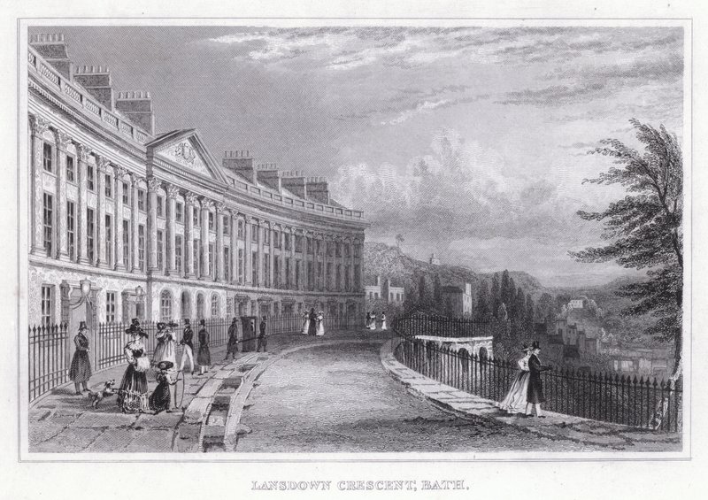 Lansdown Crescent, Bath (metszet) alkotó: Thomas Hosmer Shepherd