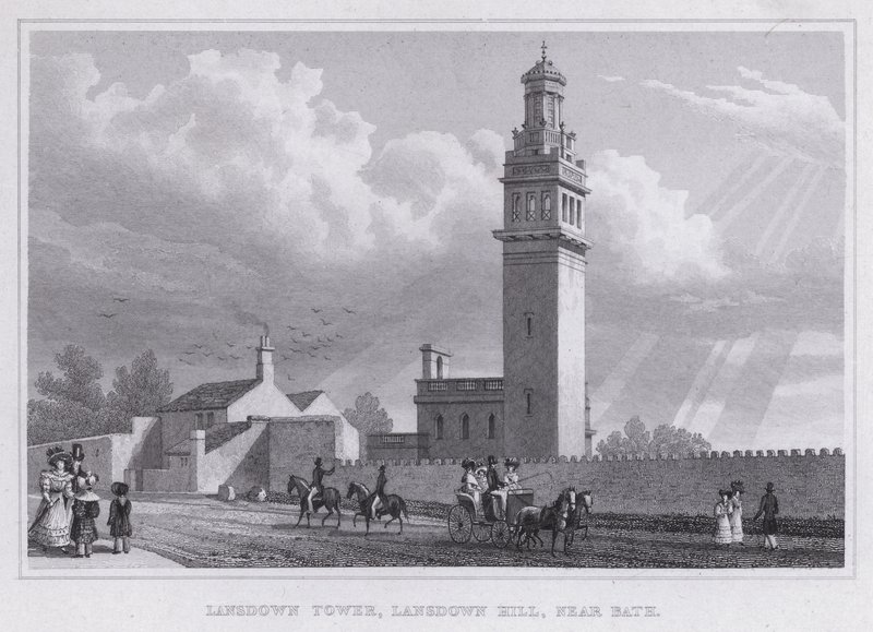 Lansdown Tower, Lansdown Hill, Bath közelében (metszet) alkotó: Thomas Hosmer Shepherd