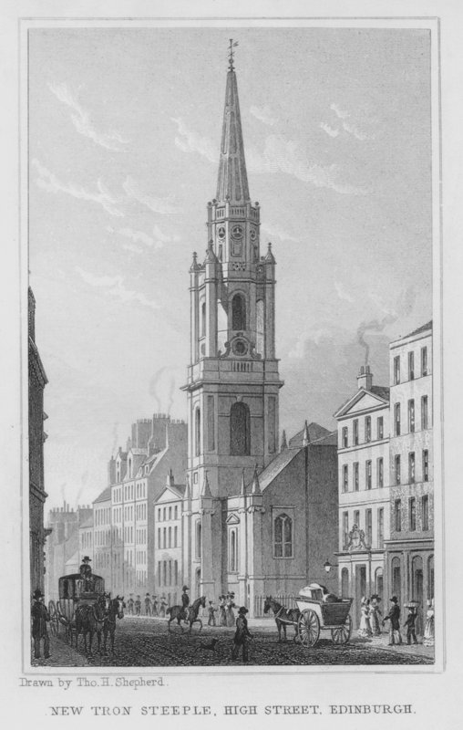 New Tron Steeple, High Street, Edinburgh (metszet) alkotó: Thomas Hosmer Shepherd