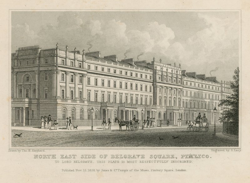 Belgrave Square északkeleti oldala, Pimlico alkotó: Thomas Hosmer Shepherd