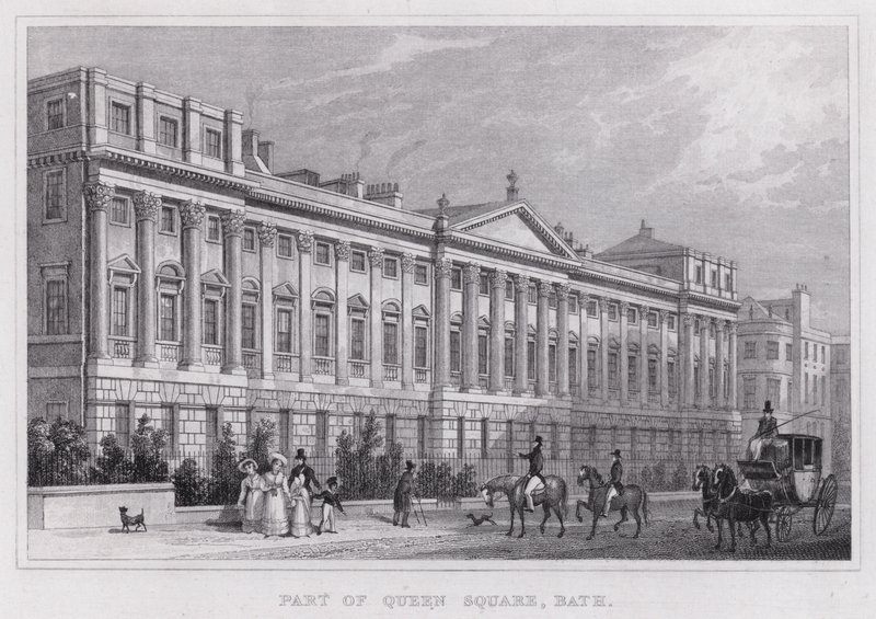 A Queen Square része, Bath (metszet) alkotó: Thomas Hosmer Shepherd