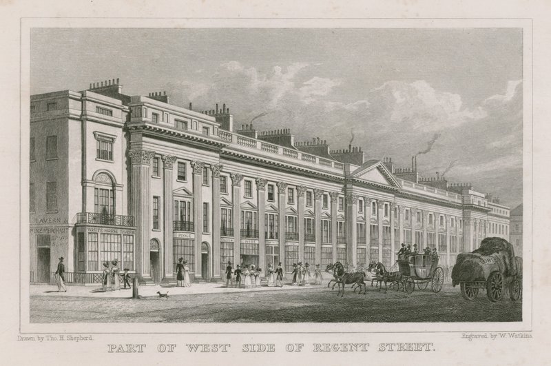 A londoni Regent Street nyugati oldalának része alkotó: Thomas Hosmer Shepherd