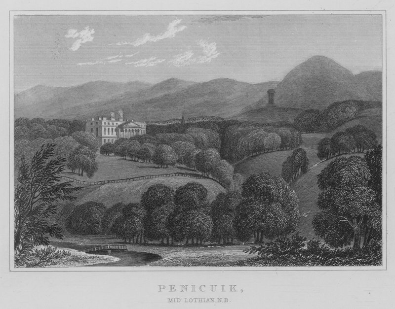 Penicuik, Mid Lothian, NB (metszet) alkotó: Thomas Hosmer Shepherd