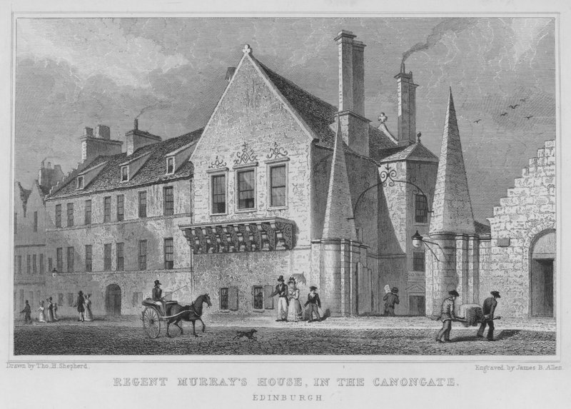 Murray régens háza a Canongate-ban, Edinburgh (metszet) alkotó: Thomas Hosmer Shepherd