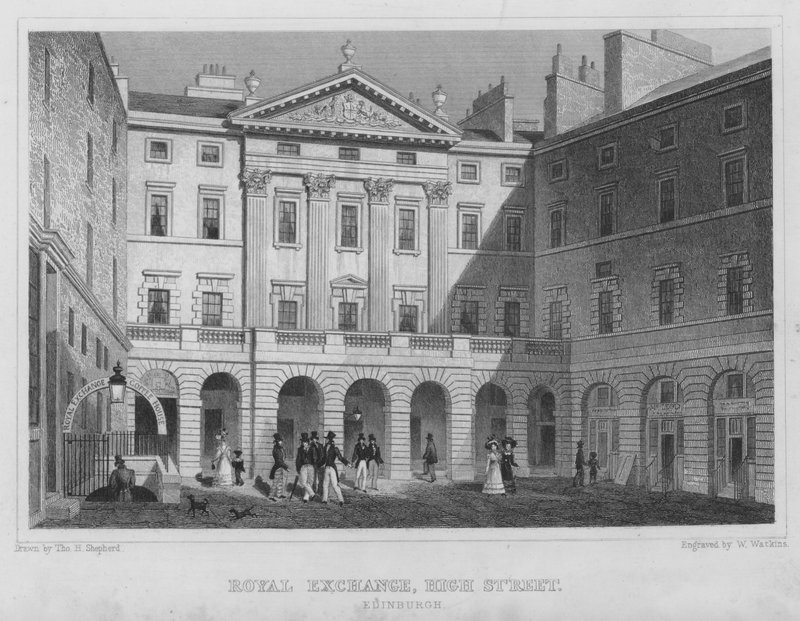 Royal Exchange, High Street, Edinburgh (metszet) alkotó: Thomas Hosmer Shepherd