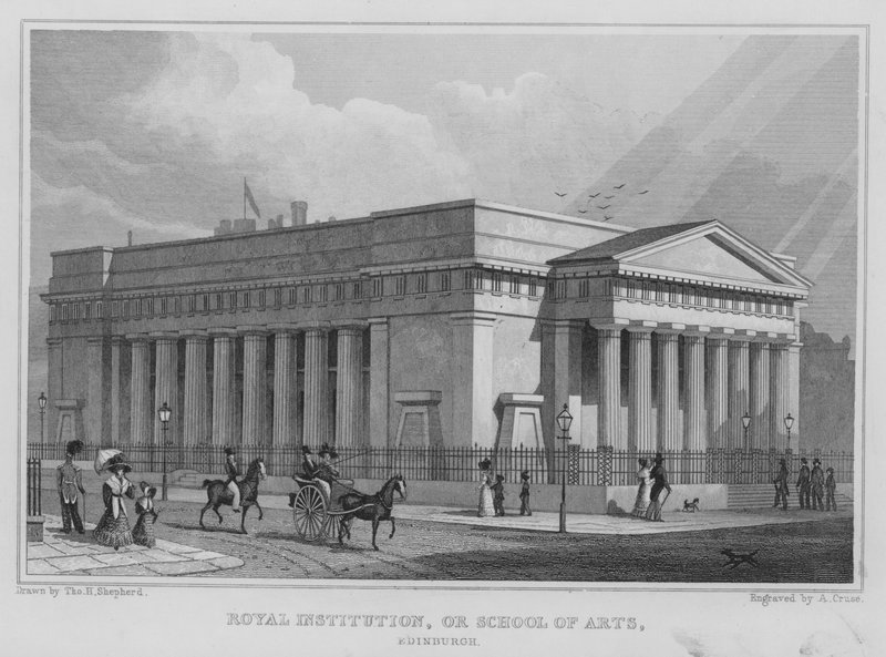 Királyi Intézet vagy Művészeti Iskola, Edinburgh (metszet) alkotó: Thomas Hosmer Shepherd