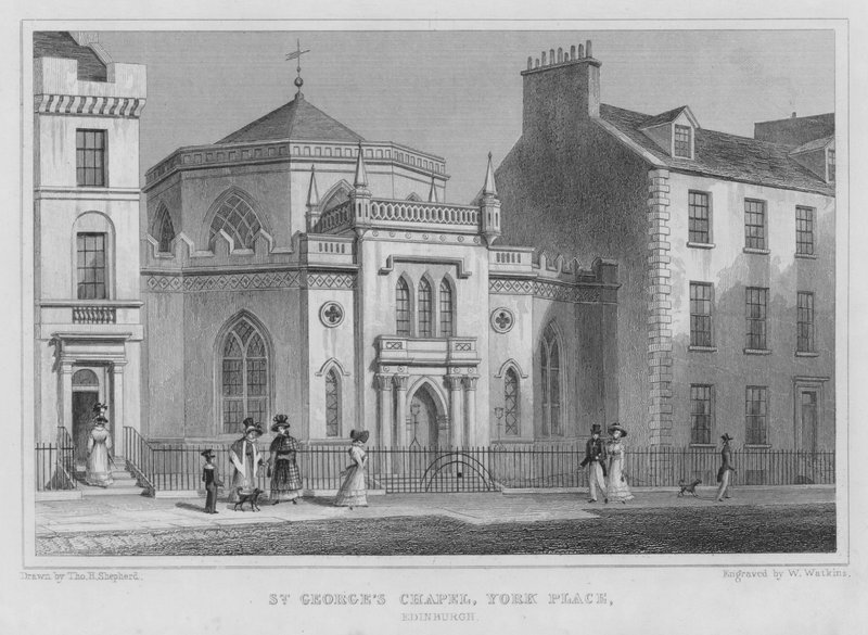Szent György-kápolna, York Place, Edinburgh (metszet) alkotó: Thomas Hosmer Shepherd