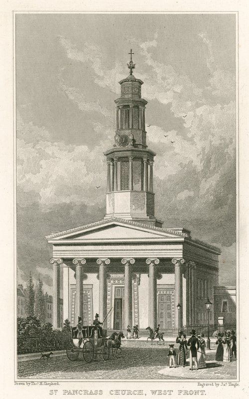 Szent Pancras templom, nyugati front alkotó: Thomas Hosmer Shepherd