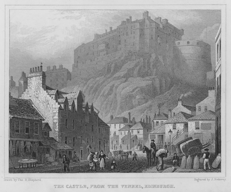 A kastély a Venneltől, Edinburgh (metszet) alkotó: Thomas Hosmer Shepherd