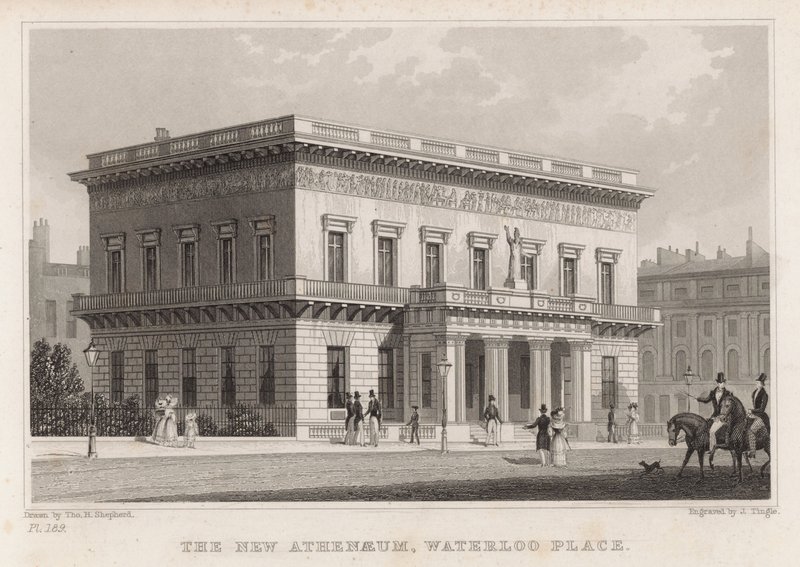 The New Athenaeum, Waterloo Place, London alkotó: Thomas Hosmer Shepherd