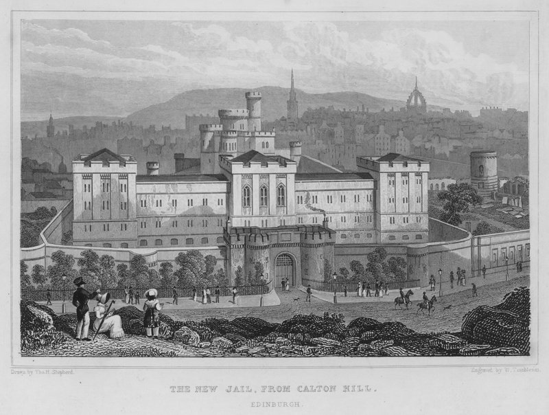 The New Jail, Calton Hill, Edinburgh (metszet) alkotó: Thomas Hosmer Shepherd