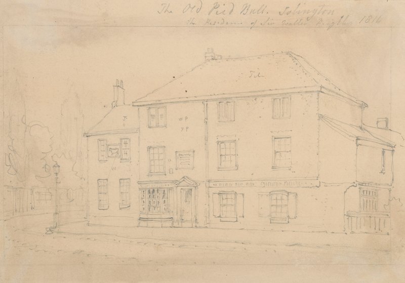 The Old Pied Bull Inn, Islington (tinta papíron) alkotó: Thomas Hosmer Shepherd
