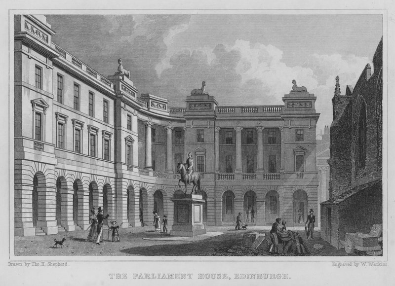 A Parlament épülete, Edinburgh (metszet) alkotó: Thomas Hosmer Shepherd