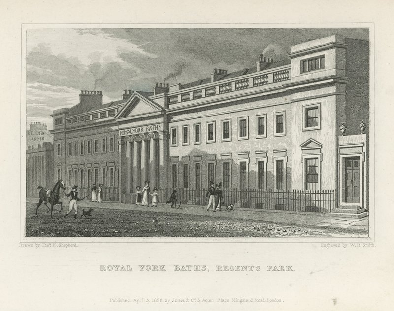 A Yorki Királyi Fürdő a York Terrace-on alkotó: Thomas Hosmer Shepherd