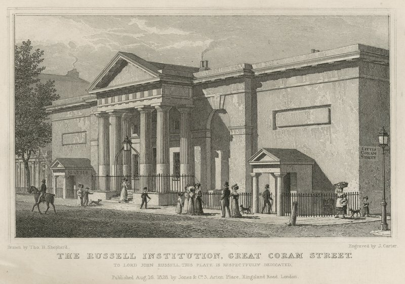 A Russell Intézet, Great Coram Street, London alkotó: Thomas Hosmer Shepherd
