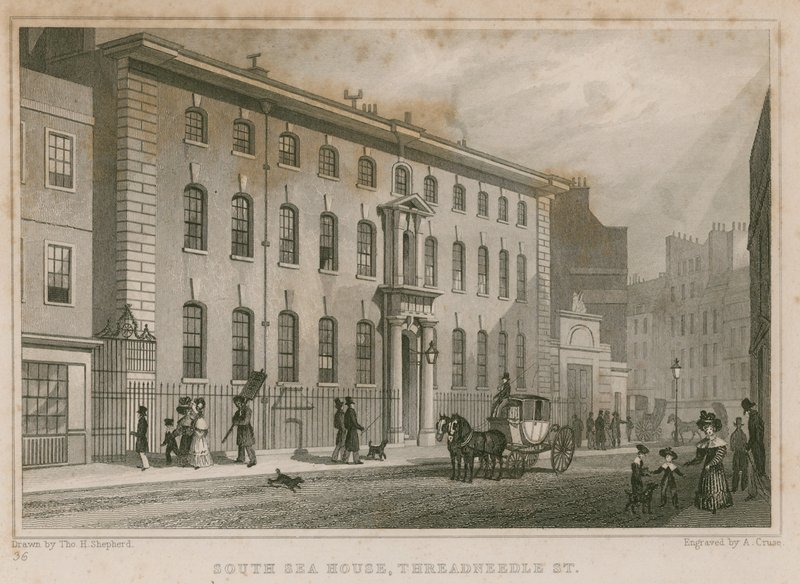 The South Sea House, Threadneedle Street, London alkotó: Thomas Hosmer Shepherd