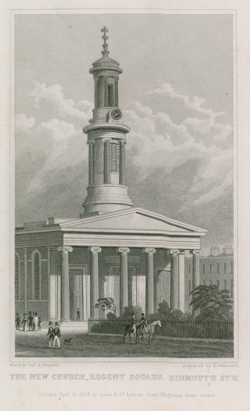 Az új templom, Regent Square, Sidmouth Street alkotó: Thomas Hosmer Shepherd